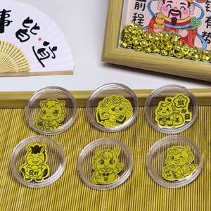 Vente en gros d'autocollants pour téléphone portable en or pur 999 pour la nouvelle série Année du Cheval avec 2 mg d'autocollants de dessin animé autocollants - Product Image 3