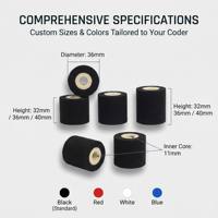 Rouleau d'encre solide haute température noir NBER Factory China 36mm*32mm à séchage rapide pour emballage plastique PET générique