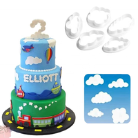 5 pièces/ensemble nuage en forme de plastique emporte-pièce Fondant gâteau gaufreur décoration moules