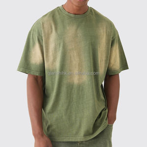 Nouveaux t-shirts vintage surdimensionnés personnalisés pour hommes, t-shirts d'été avec logo, col montant, coton uni, délavage à l'acide, t-shirts vierges pour hommes - Product Image 5