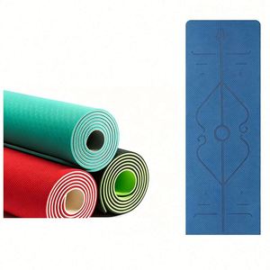 Tapete de Pilates Ligero, Antideslizante, de TPE, de un Solo Color o Bicolor, Elástico, para Principiantes, Imprimible con UV, para Ejercicios en Casa - Product Image 1