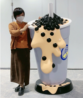 Sculpture de modèle de tasse de café de magasin de dessin animé de vente chaude pour des décorations de centre commercial