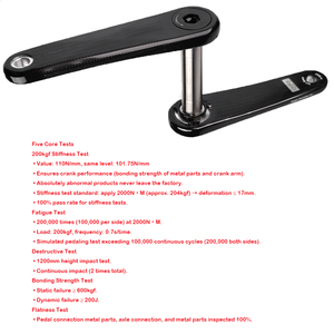 Pédalier de vélo en fibre de carbone, plusieurs tailles disponibles : 160/162,5/165/167,5/170/172,5 mm pour une efficacité de pédalage améliorée - Product Image 3
