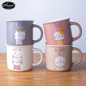 Mug en céramique personnalisé avec chat et chien mignons, cadeau de dessin animé, vente en gros d'animaux de compagnie, mug à thé et à café en émail pour <span class=keywords><strong>enfants</strong></span> - Product Image 5