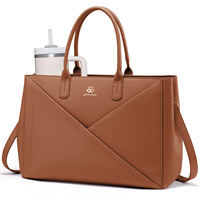 LOVEVOOK 2 pièces Sac à main pour ordinateur portable en cuir PU imperméable de grande taille portable personnalisé de 15,6 pouces Sac de travail pour femmes Sac à main Porte-documents pour ordinateur