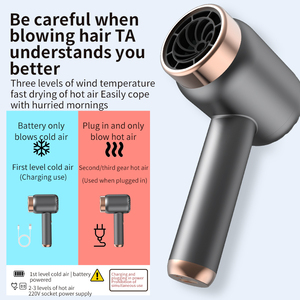 Sèche-cheveux professionnel <span class=keywords><strong>sans</strong></span> <span class=keywords><strong>fil</strong></span> 1000W à haute vitesse super sonique avec charge USB, air froid/chaud, faible bruit - Utilisation en hôtel et en extérieur - Product Image 5
