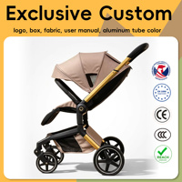 Poussette de voyage pliable facile à transporter pour bébé de 0 à 36 mois, certifiée EN1888, tissu, tube en aluminium, pliage bidirectionnel à un bouton, 3 niveaux