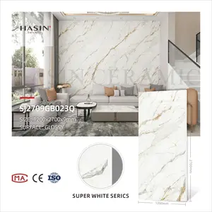 Excelente Qualidade 1200*2700mm E Mármores Grande Porcelana Salb Tiles Piso Branco Pedra Sinterizada