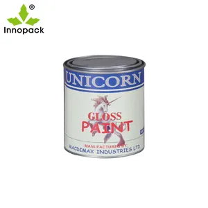 1 litre round can tin plate gasoline paint solvent round can 4 color printing paint tin can