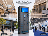 Casier de recharge intelligent commercial à 18 portes avec recharge sans fil, paiement par carte QR et espèces, station de stockage mobile sécurisée