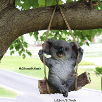 Figurine de famille de Koala de simulation réaliste et créative Statues de Koala mignonnes en résine pour la décoration de patio de pelouse de jardin