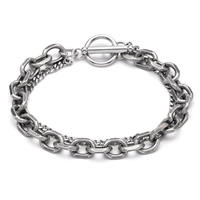 Bracelet pour homme tendance en acier inoxydable électroplaqué avec fermoir OT, esthétique minimaliste cool-girl