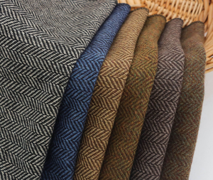 Thô-Spun sợi-nhuộm len và Tweed xương cá mô hình vải cho thời trang 100% len Polyester 450gsm Nâu - Product Image 1