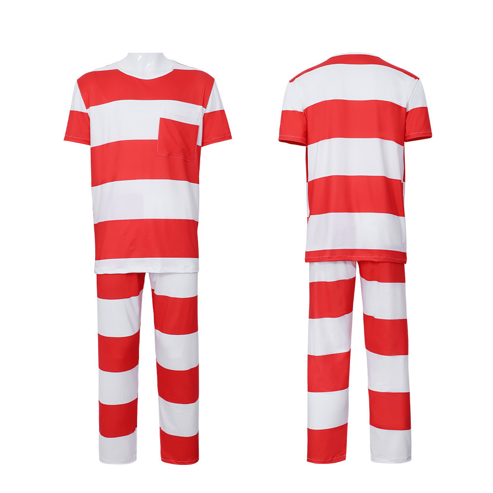 Red striped prison uniform