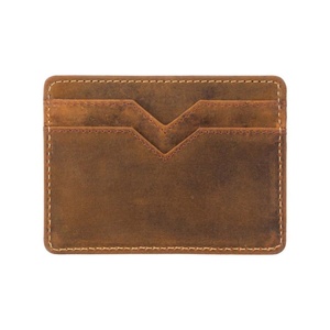 Credit <b>Card</b> <b>Holder</b> for Men Minimalist Genuine Leather Full Grain Slim Business <b>Card</b> Clip Closure Office Use - Product Image 1