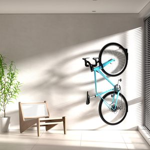 Supporto per pneumatico a <span class=keywords><strong>parete</strong></span> verticale per bicicletta con montaggio a <span class=keywords><strong>parete</strong></span> per Garage a 180 gradi - Product Image 6