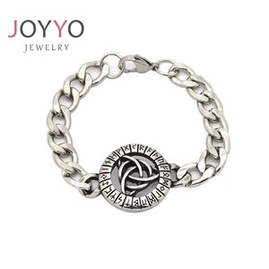 Pulsera de Acero Inoxidable con Nudo Celta Vintage para Hombre, Pulsera Personalizada Chapada en Plata en Venta al por Mayor - Product Image 3
