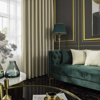 Tissu pour rideaux occultants double face en faux lin 100 % polyester, nouvelle arrivée, vente en gros sur mesure