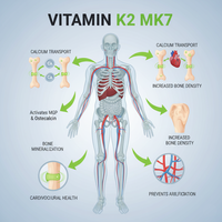 Poudre de vitamine K2 MK7 de qualité alimentaire 1% 1,3% CAS 2124-57-4 Poudre de vitamine K2