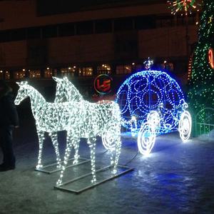 Escultura LED 3D de Acrílico para Iluminación Exterior Personalizada, Carruaje de Caballos con Diseño de Cenicienta a Tamaño Real para Bodas - Product Image 6