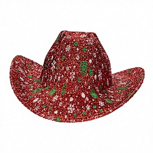New Style Travel Party Favors Glitter Cowboy Hard <b>Hats</b> Bulk Wholesale Unisex <b>Light</b> Western Custom Party <b>Hats</b> 100% Polyester - Product Image 3