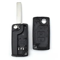 Coque de clé de voiture métallique de remplacement haut de gamme pour système d'entrée sans clé, avec 3 boutons, lame HU83 non coupée, support de pile CE0536