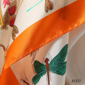 Conception de logo personnalisé impression numérique élégant longs foulards carré <span class=keywords><strong>soie</strong></span> Satin châle écharpe pour les femmes - Product Image 3