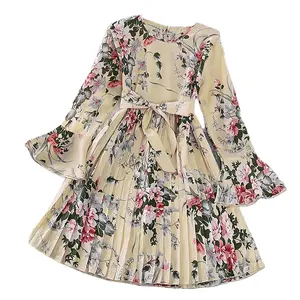 6 7 8 9 10 11 12 Year Age Old Teenage Gown Casual Girls Frock Design Floral Dresses for Teen Girls Clothing Dress for Kids