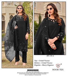 Ensemble de costumes en coton avec broderie complète pantalon de travail manuel et Dupatta brodé avec intérieur Santoon - Product Image 6