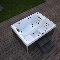 Bain à remous moderne Balboa pour 3 personnes, autoportant, en acrylique, avec 24 jets de massage, pompe 2,0 HP, éclairage LED, pour jardin et cour arrière