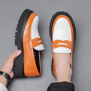 British Style Thick Platform Loafers For Men Slip <b>On</b> Business Casual Leather Shoes Large Size Comfort Non Slip Formal Dress Shoe - Product Image 6