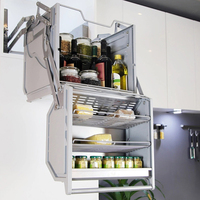 Sistema de elevação de cesta suspensa para armário de cozinha, elevador de caixa suspensa para armazenamento de camada dupla