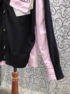 Nuovi <span class=keywords><strong>Cardigan</strong></span> di moda all'ingrosso 2025 maglieria autunno inverno da donna con scollo a V a righe stampa Patchwork manica lunga <span class=keywords><strong>nero</strong></span> <span class=keywords><strong>Cardigan</strong></span> top - Product Image 3