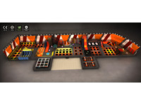 Équipement de parc de trampolines intérieur longue durée, directement de l'usine, avec parcours d'obstacles Ninja, toboggan en spirale et piscine à balles pour enfants (FEC)