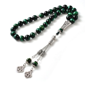 YS376 <strong>Emerald</strong> Green Tiger Eye Rosary Tasbih Tasbeeh Tiger Eye <strong>Beads</strong> Rosaries Bulk Green Tiger Eye Islamic Muslim Prayer <strong>Beads</strong> - Product Image 2