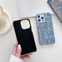 Bleu Denim Jeans et Lacets Coque Arrière Rigide Pour iphone 14 15 pro max 8 plus