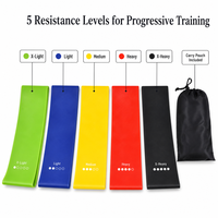 Lot de 5 bandes de résistance personnalisables avec logo, idéal pour le fitness, le thérapeutique, les exercices de gym, les bandes élastiques pour l'entraînement des jambes et des hanches – Vente Flash