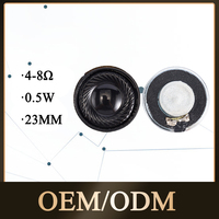 Haut-parleur vocal miniature 23 mm à diaphragme rond en Mylar, boîtier ABS/PC+métaux, 0,5W 2W, étanche IP67, aimant néodyme, pour jouets sonores