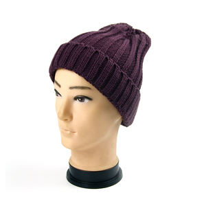 <span class=keywords><strong>Bonnet</strong></span> en tricot jacquard côtelé à rayures avec logo personnalisé en acrylique d'hiver de haute qualité <span class=keywords><strong>sans</strong></span> <span class=keywords><strong>pompon</strong></span> - Product Image 5