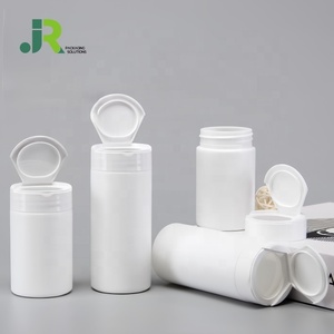 Botella de Plástico HDPE <span class=keywords><strong>JERO</strong></span> de Boca Ancha y Forma Cilíndrica Recta de 100ml/150ml/300ml para Alimentos, Azúcar, Suplementos, Medicamentos y Pastillas, con Tapa Abatible - Product Image 5