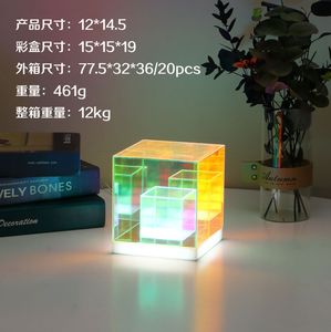 Regalo del Día <span class=keywords><strong>de</strong></span> San Valentín, luz <span class=keywords><strong>de</strong></span> noche LED creativa, conos, <span class=keywords><strong>Cubo</strong></span> <span class=keywords><strong>de</strong></span> <span class=keywords><strong>Rubik</strong></span>, decoración <span class=keywords><strong>de</strong></span> mesa, lámpara, decoración <span class=keywords><strong>de</strong></span> sala <span class=keywords><strong>de</strong></span> juegos, luz <span class=keywords><strong>de</strong></span> noche led - Product Image 2