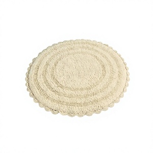 Alfombrillas de baño de algodón redondas con encaje, atractivas alfombrillas de baño de algodón redondas de lujo, alfombrilla de baño antideslizante más suave a precio barato - Product Image 1