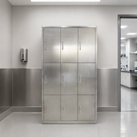 Casier en acier inoxydable SCEELAB, plusieurs modèles, compartiment à chaussures en option, armoire, placard, utilisation scolaire, dentaire, hospitalière, en laboratoire