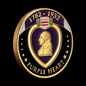 Hadiah medali peringatan gaya tantangan berlapis emas koin <span class=keywords><strong>Tribute</strong></span> hati ungu AS untuk layanan heroik atau koleksi - Product Image 1