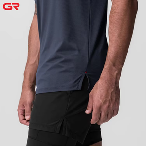 T-shirt sportiva sportiva sportiva sportiva in poliestere a girocollo e girocollo e girocollo da uomo con motivo stampa a maniche corte - Product Image 3