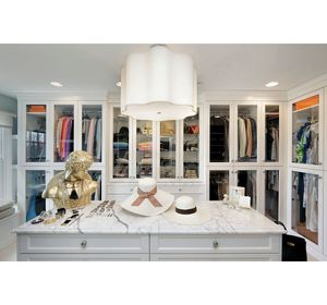 מודרני דלת זכוכית בצורת דלת זכוכית לבנה מודרנית ארון ארון בגדים לארוחה חדר שינה - Product Image 2