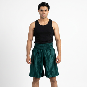 Shorts de boxe Muay Thai pour hommes sur mesure de haute qualité, extensibles, 100% coton, vêtements d'arts martiaux professionnels, faible MOQ, logo personnalisé - Product Image 1