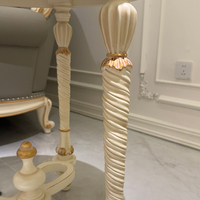 Table d'appoint ronde de style baroque, en bois massif doré, de luxe classique antique, pour villa, manoir, mobilier de maison