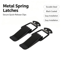 Kits de fixation universels pour capot de voiture en aluminium noir taille S, boucles de fixation, boucles enveloppantes, kits de course