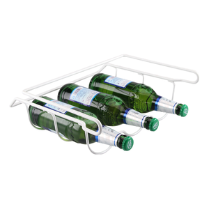 Étagère à bouteilles de vin, de bière et de boissons en métal de style français de qualité supérieure à un seul niveau, montage facile pour une utilisation au réfrigérateur, support de rangement - Product Image 4